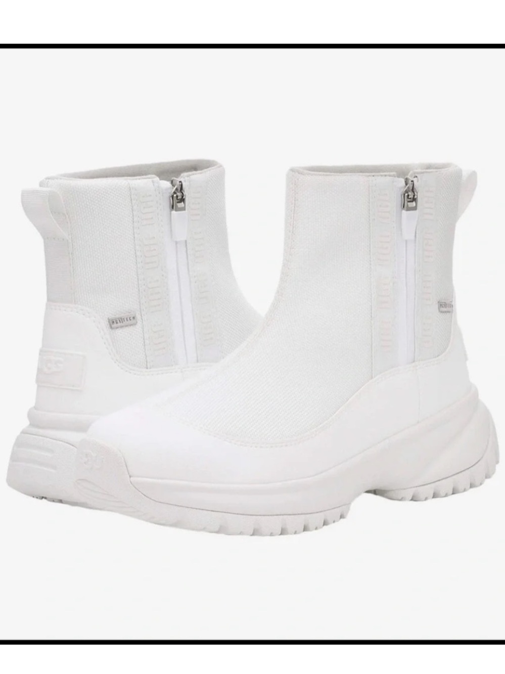 UGG Women's White Yose Zip Fleece Lined Snow Boots Size 7